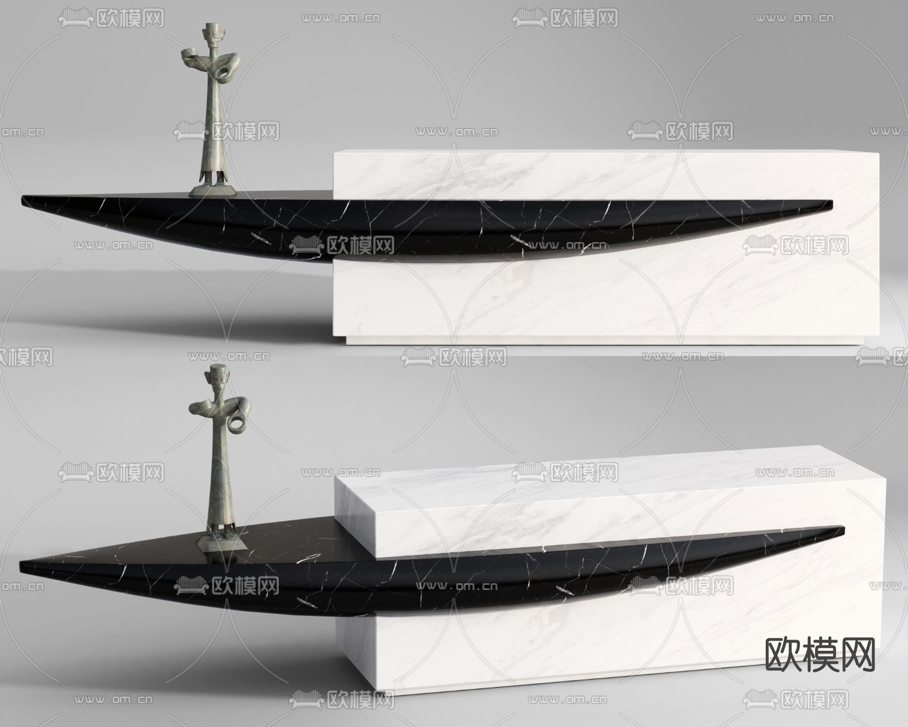 现代创意接待台su模型下载（渲染图1）