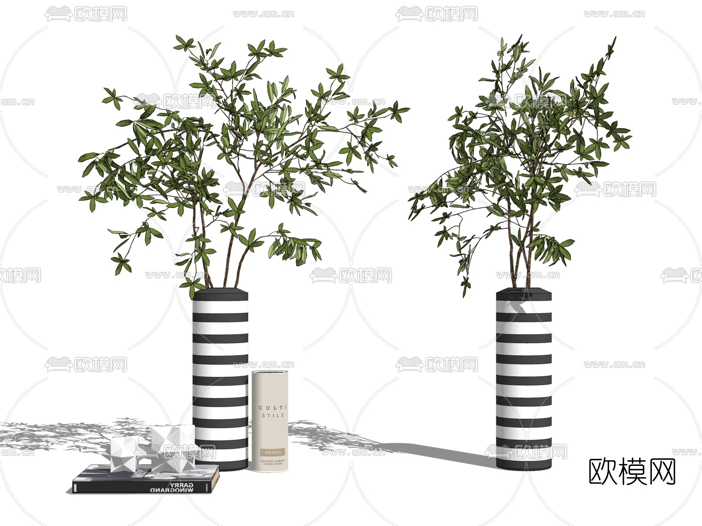 现代花瓶摆件su模型