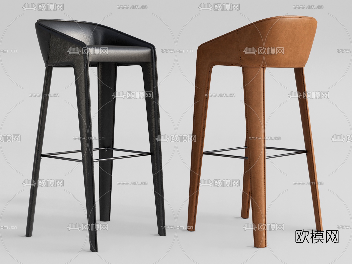 现代吧椅su模型下载（渲染图1）