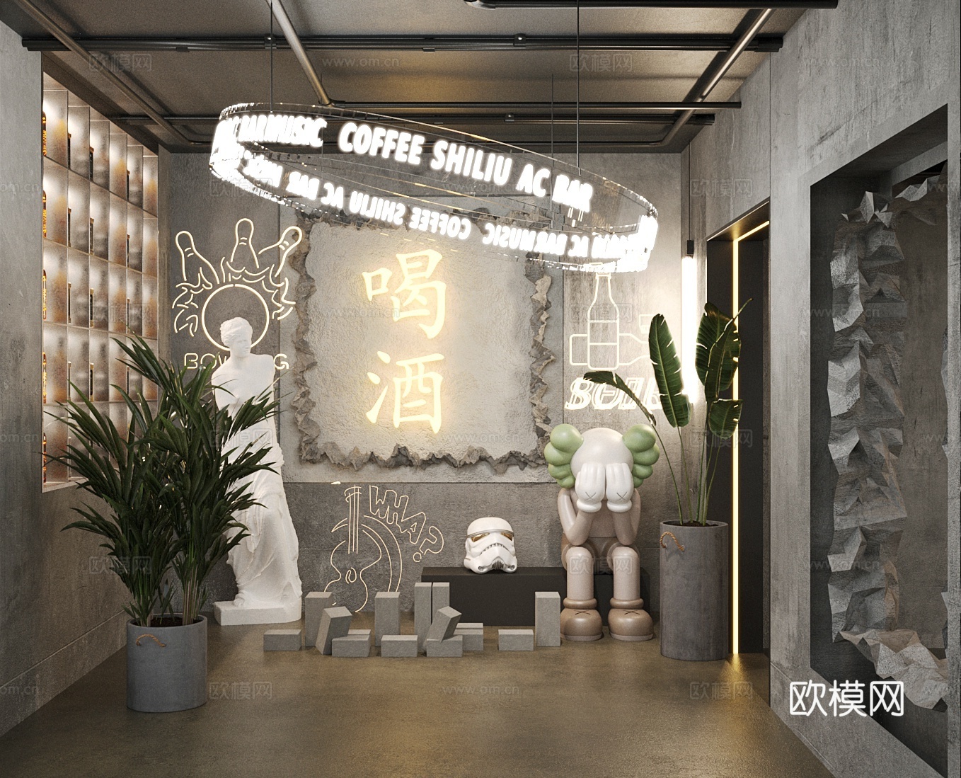 工业风雕塑摆件 网红打卡点su模型下载（渲染图2）