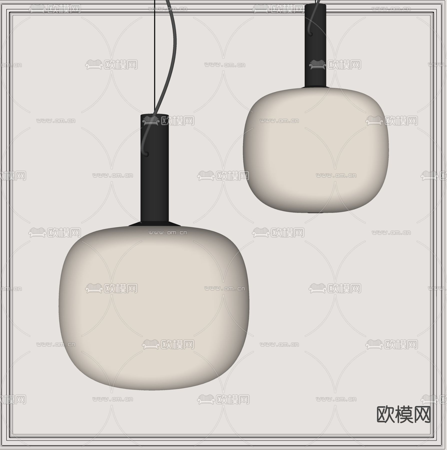 侘寂小吊灯su模型下载（渲染图2）