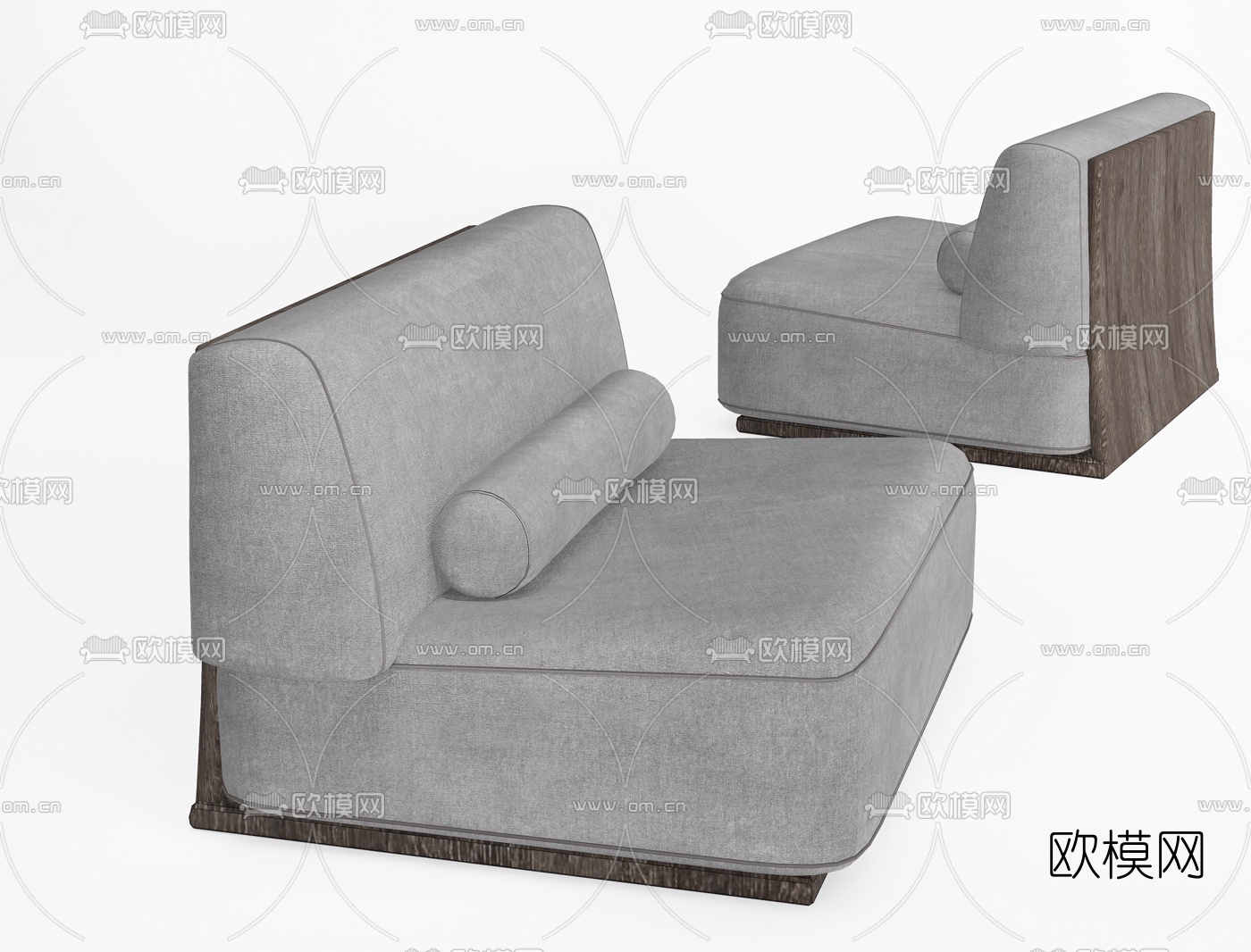 现代布艺单人沙发su模型