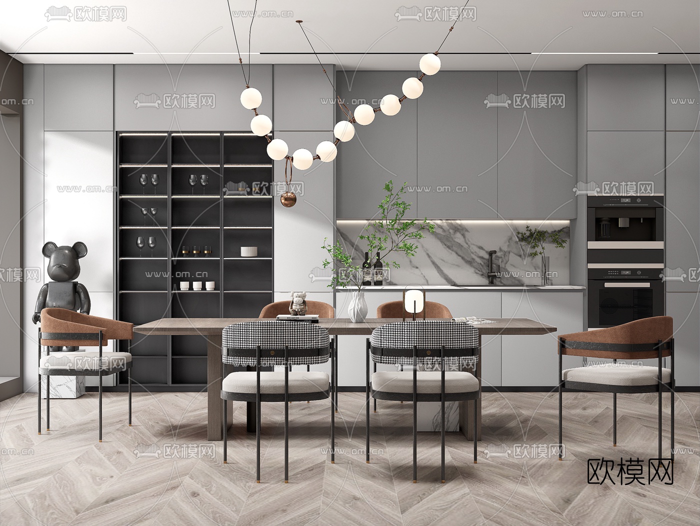 现代餐厅su模型