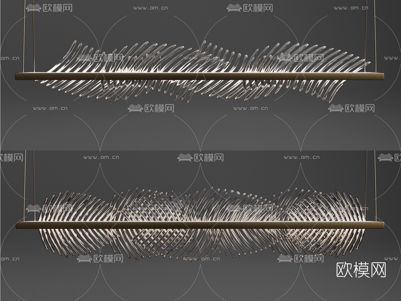 现代水晶吊灯su模型