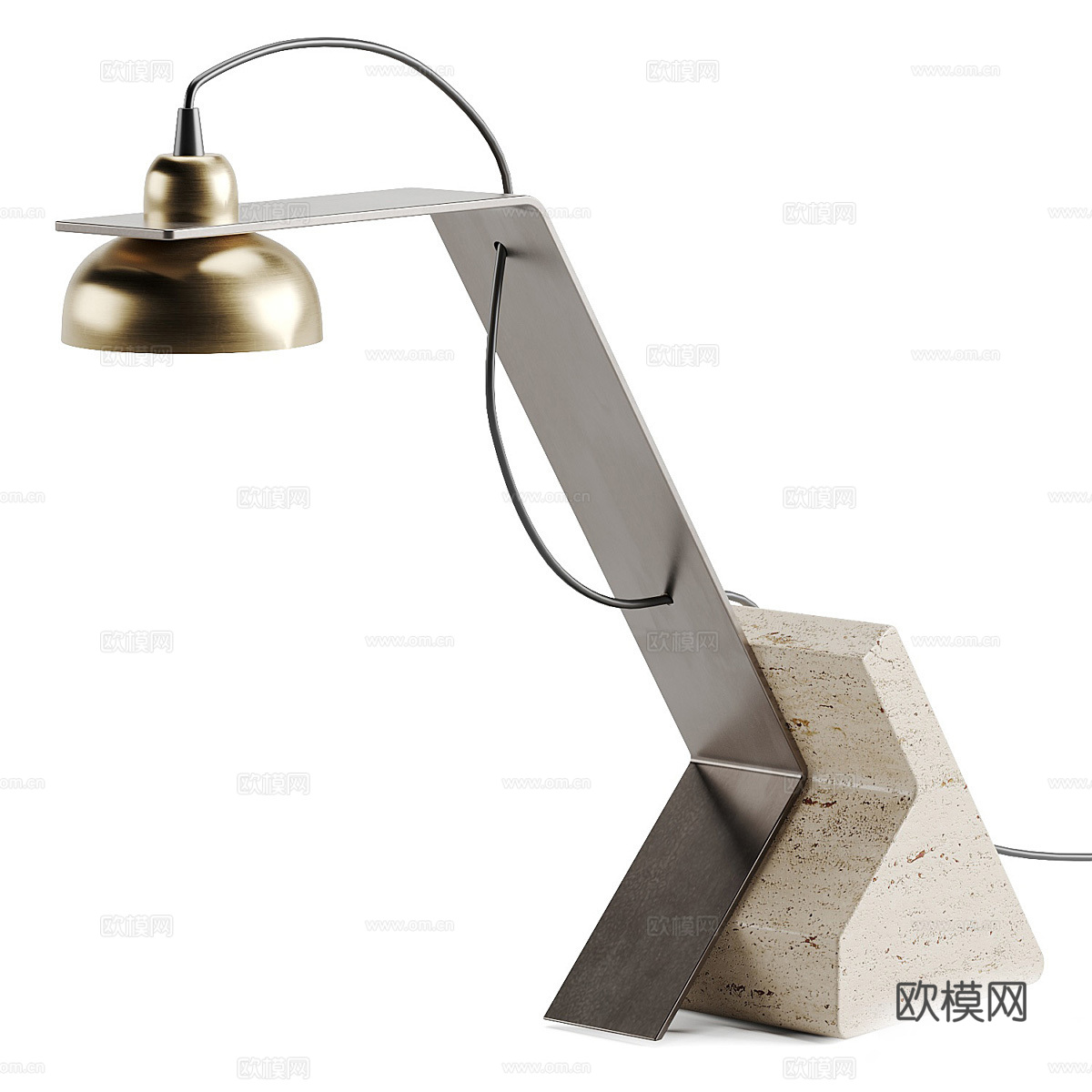 脉冲台灯石灰华3d模型