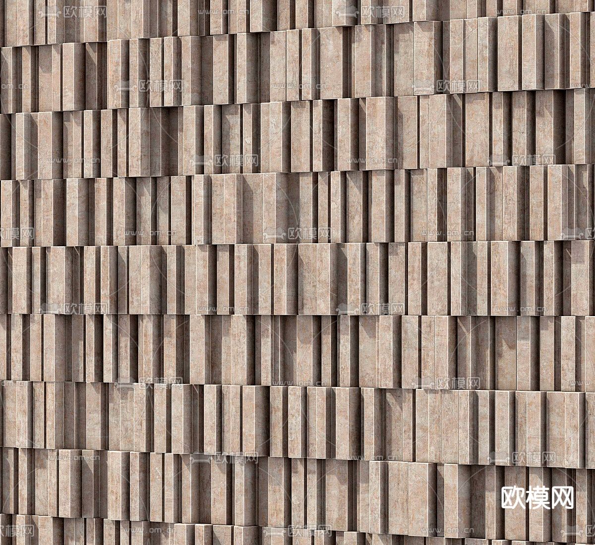 立体石头墙 背景墙3d模型下载