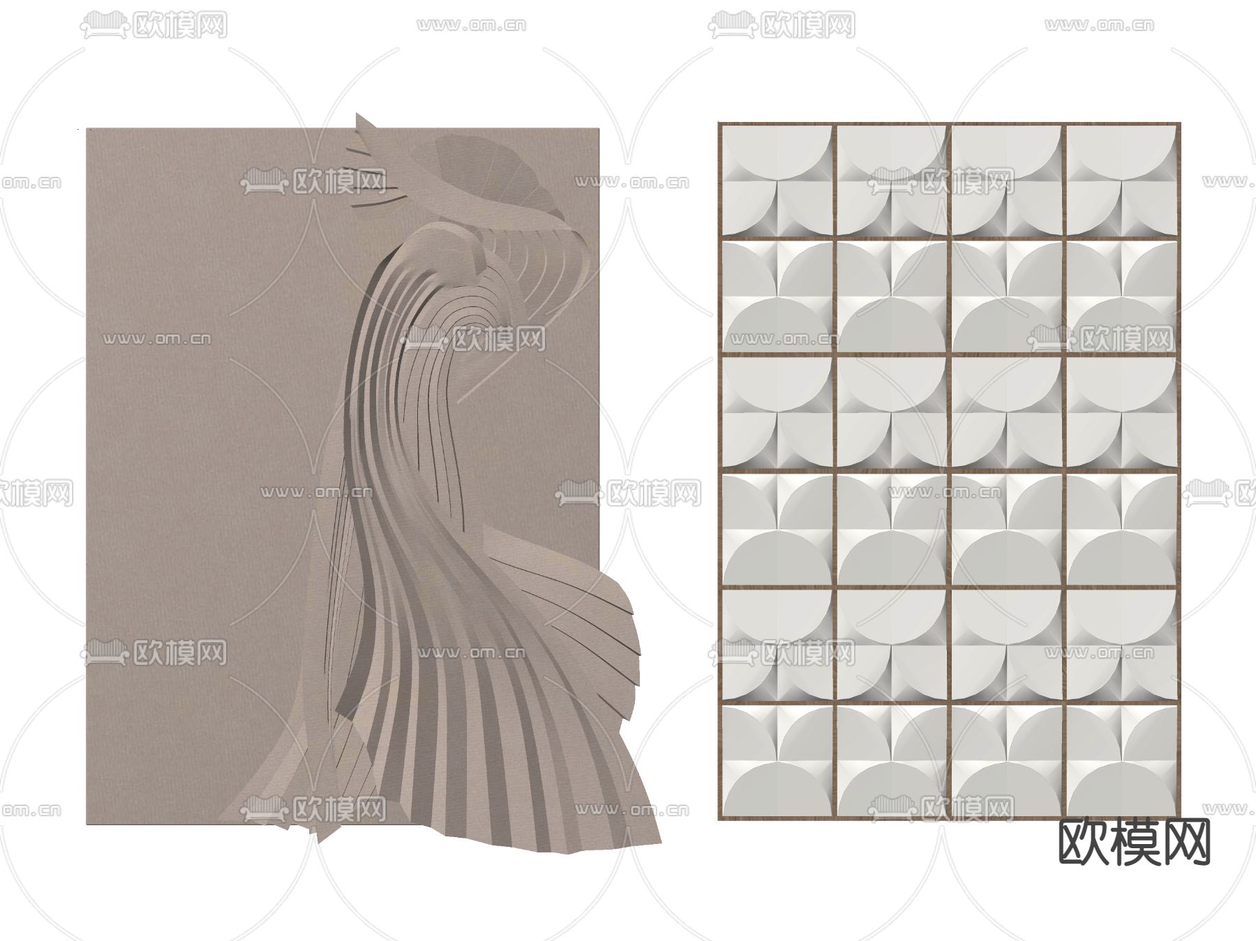 现代立体画su模型