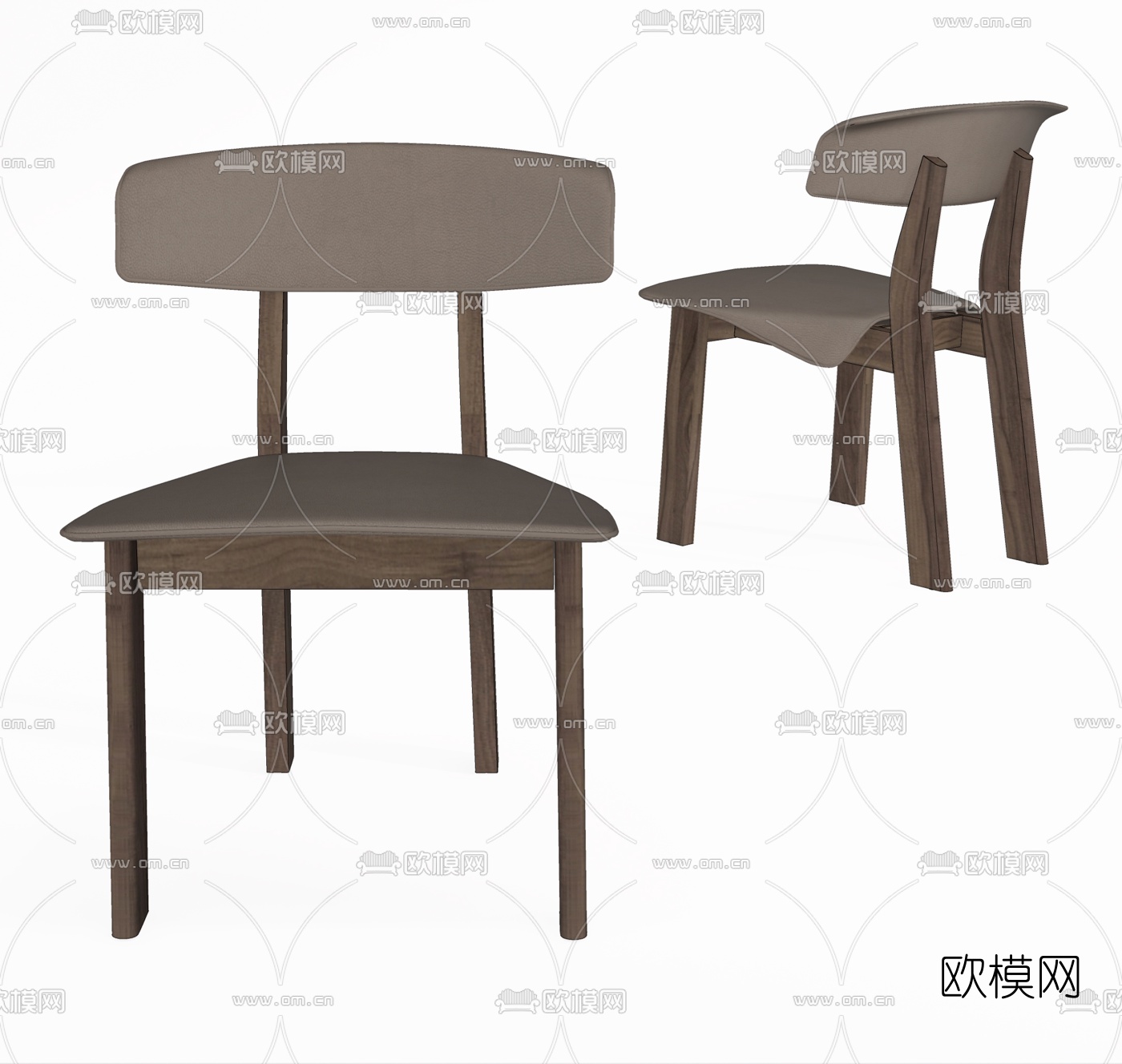 现代实木餐椅su模型