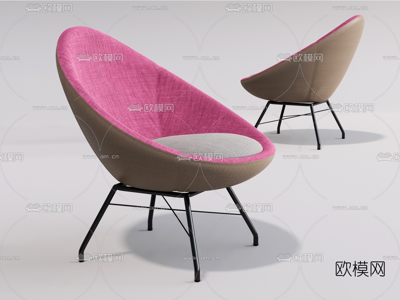 现代布艺休闲椅su模型