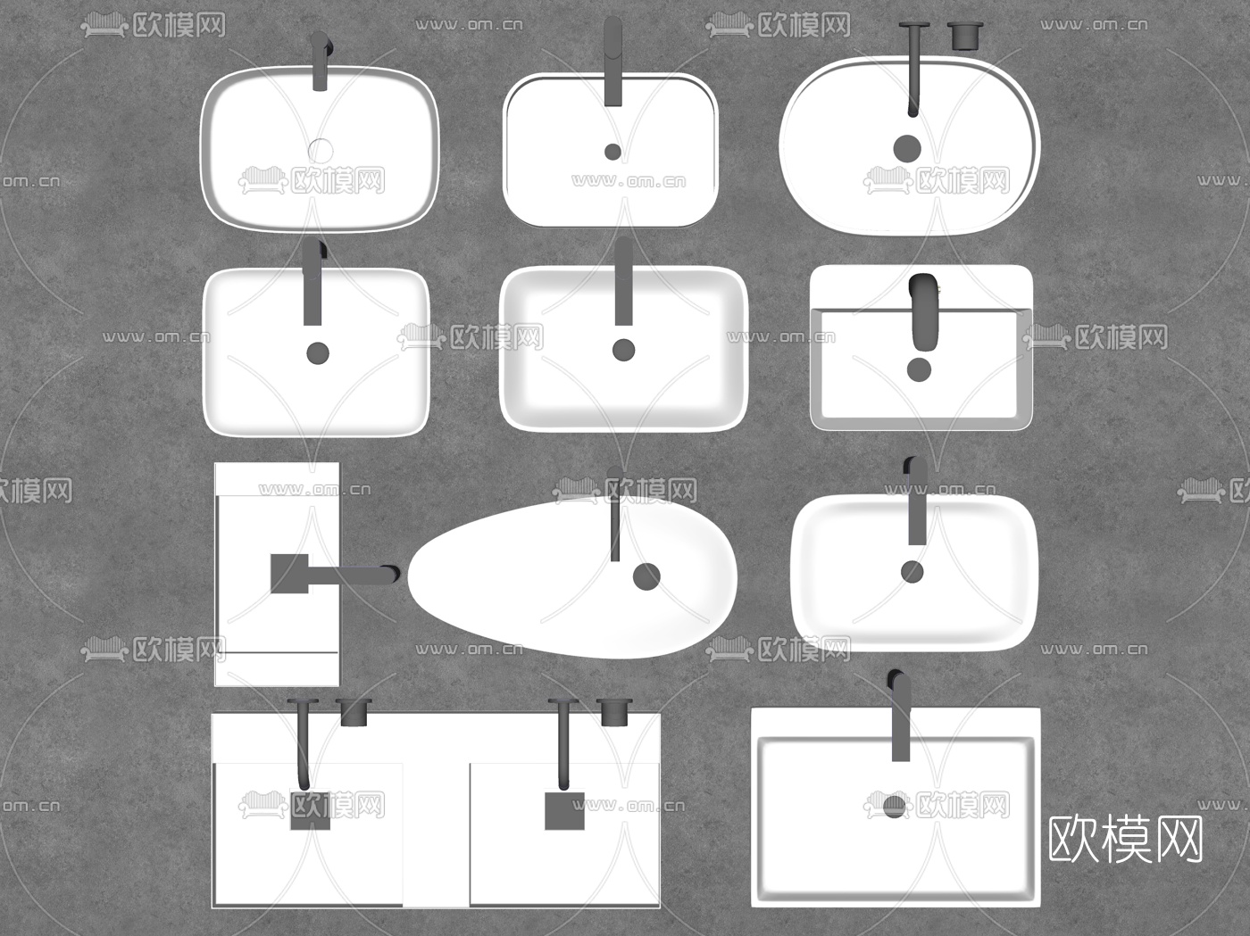 现代洗手台su模型下载（渲染图2）