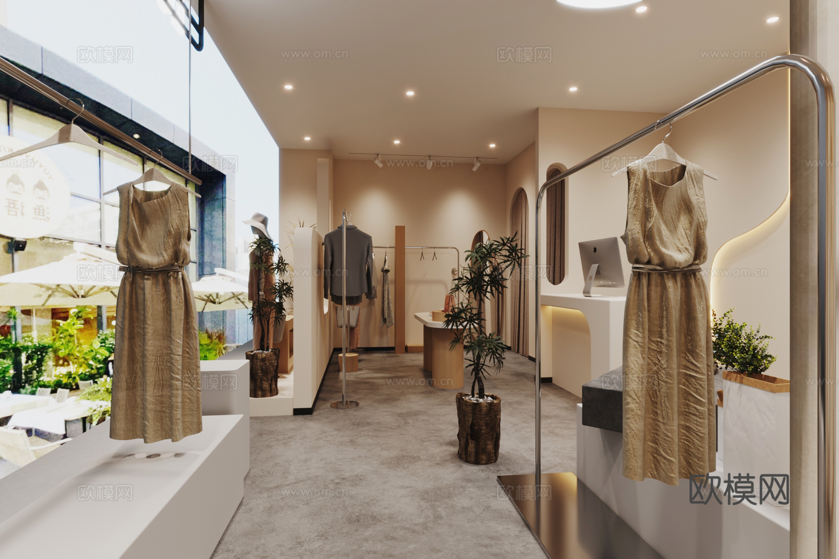 侘寂服装店 女装店su模型下载（渲染图2）