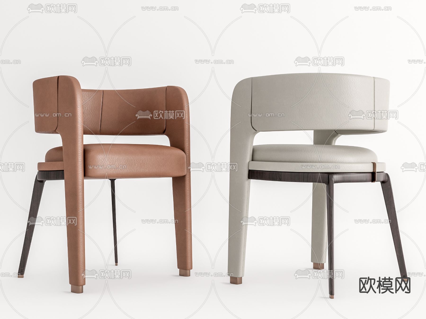现代皮革餐椅su模型