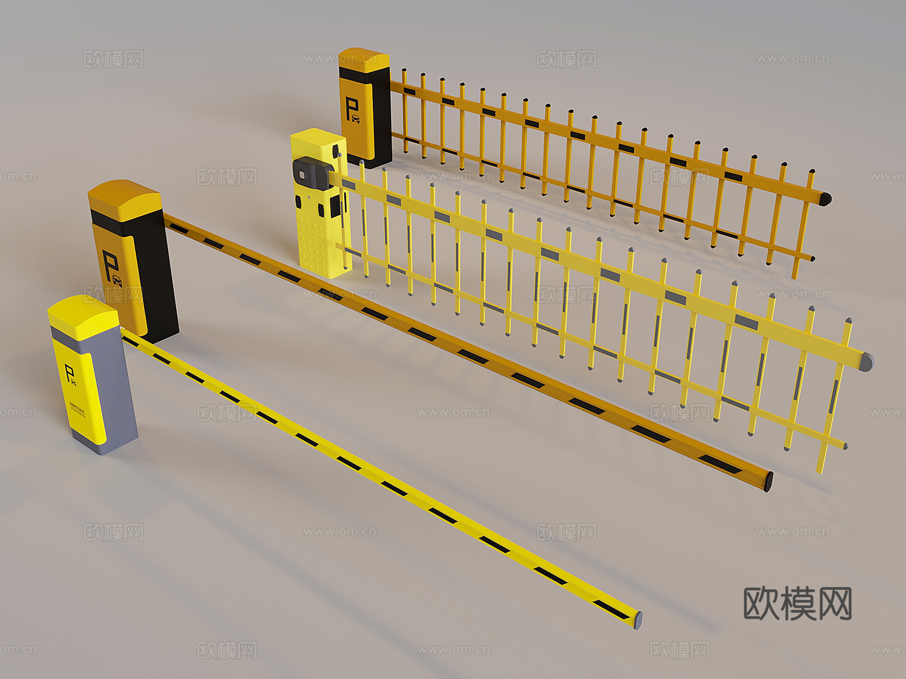 道闸门禁机闸机 停车感应升降杆3d模型