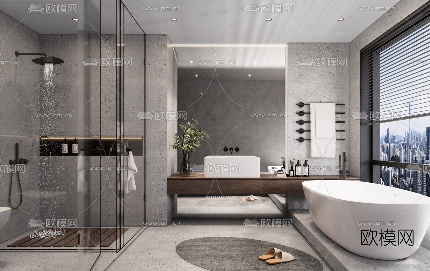 现代浴室卫生间su模型