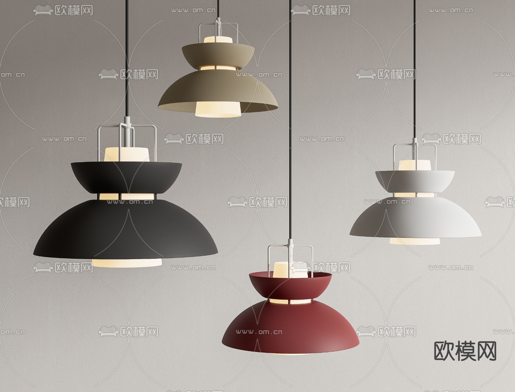 现代吊灯su模型下载（渲染图1）