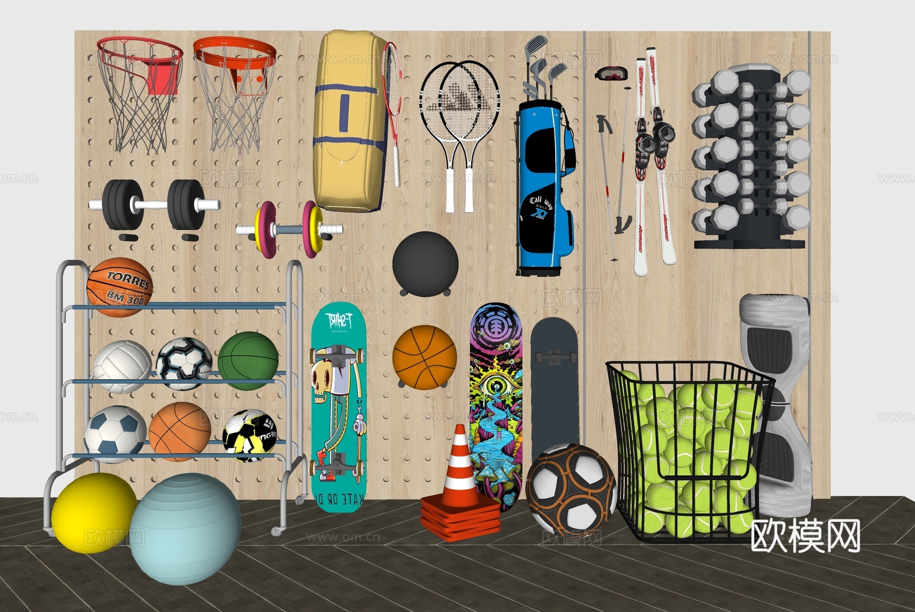 现代体育器材 运动器材 健身器材 羽毛球 网球 体育用品su模型