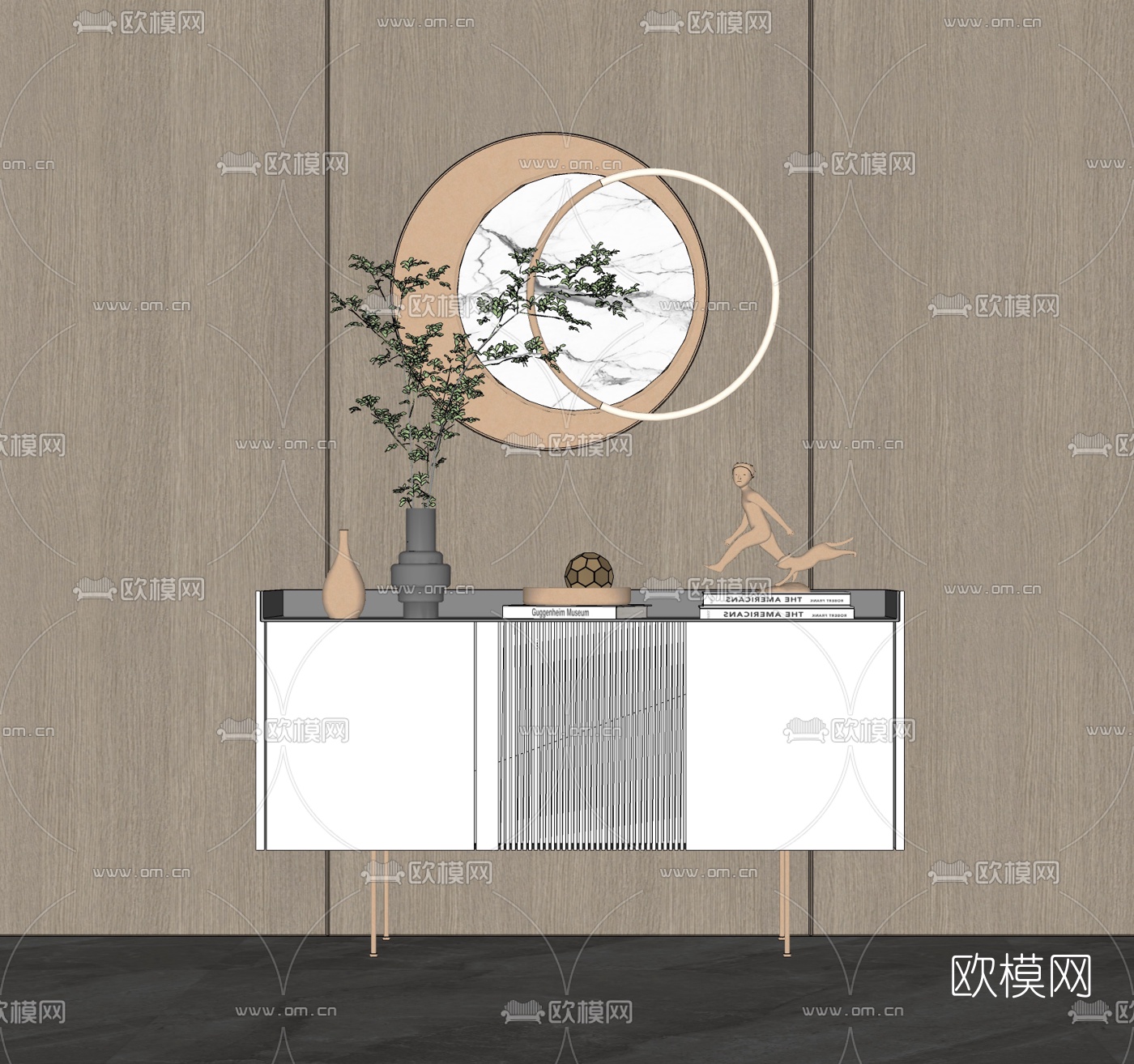 现代端景台su模型