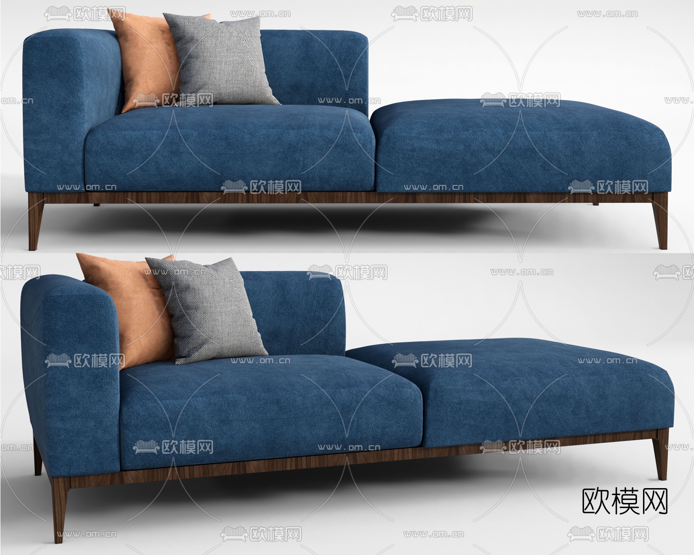 北欧布艺贵妃椅su模型