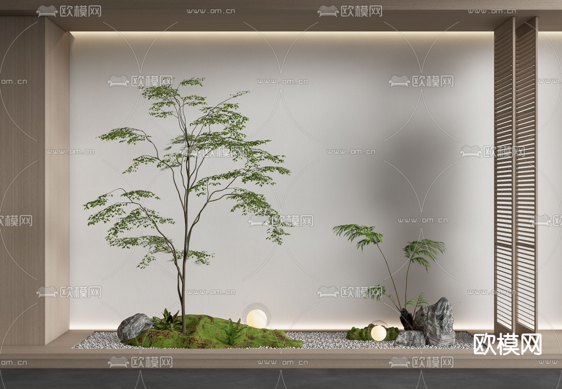 现代室内造景园艺小品su模型