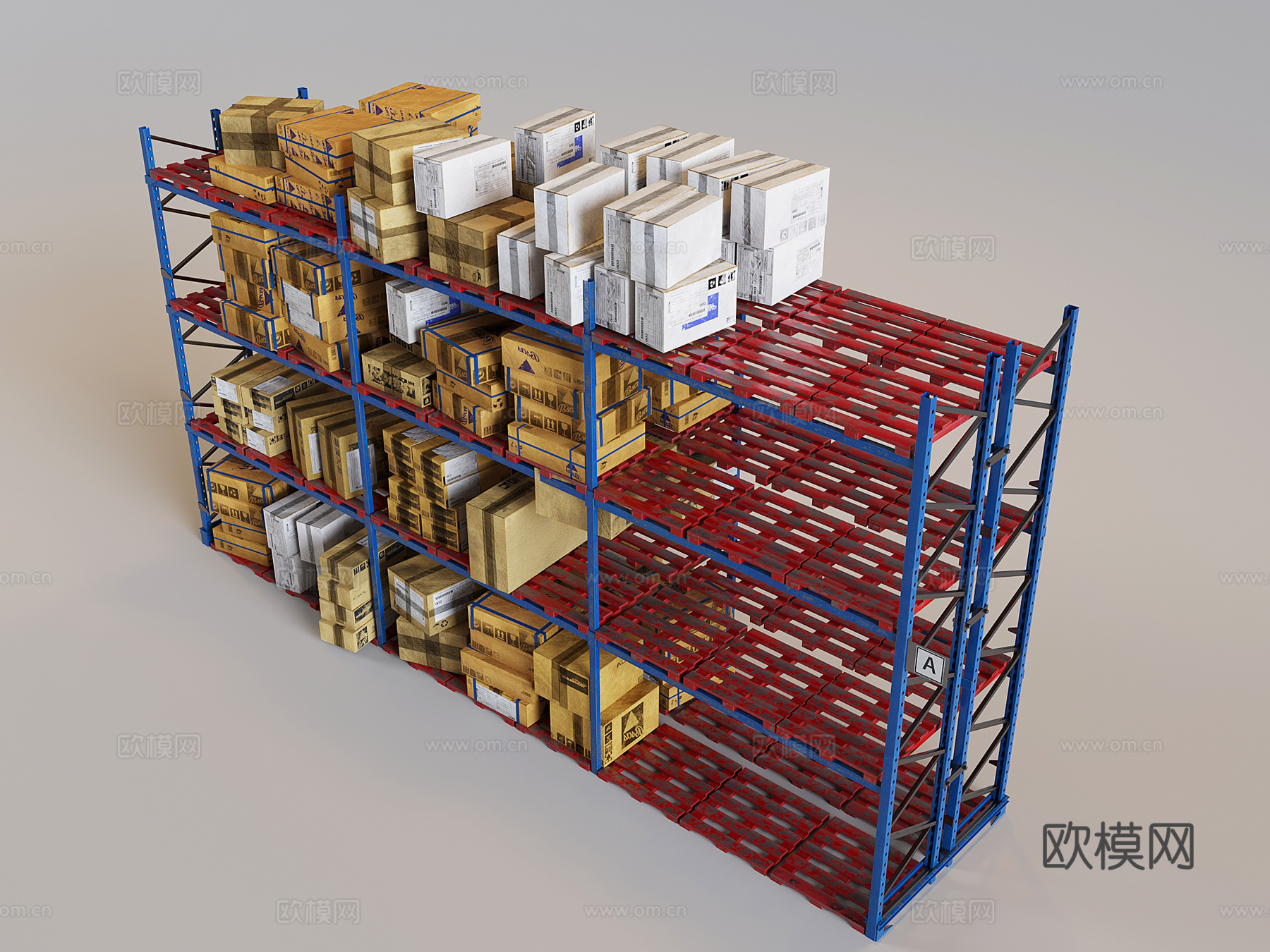 仓库货架置物架  陈列架储物收纳架3d模型