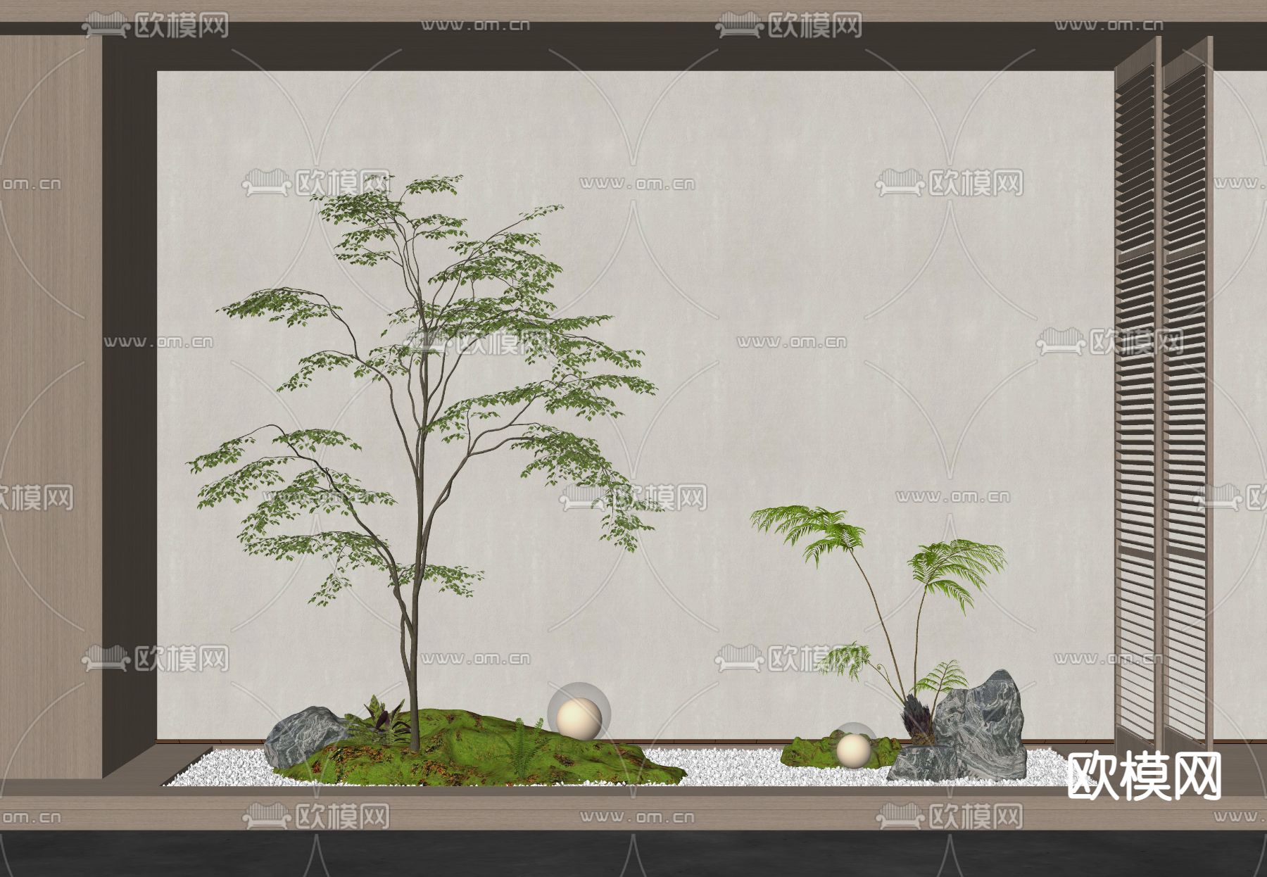 现代室内造景园艺小品su模型