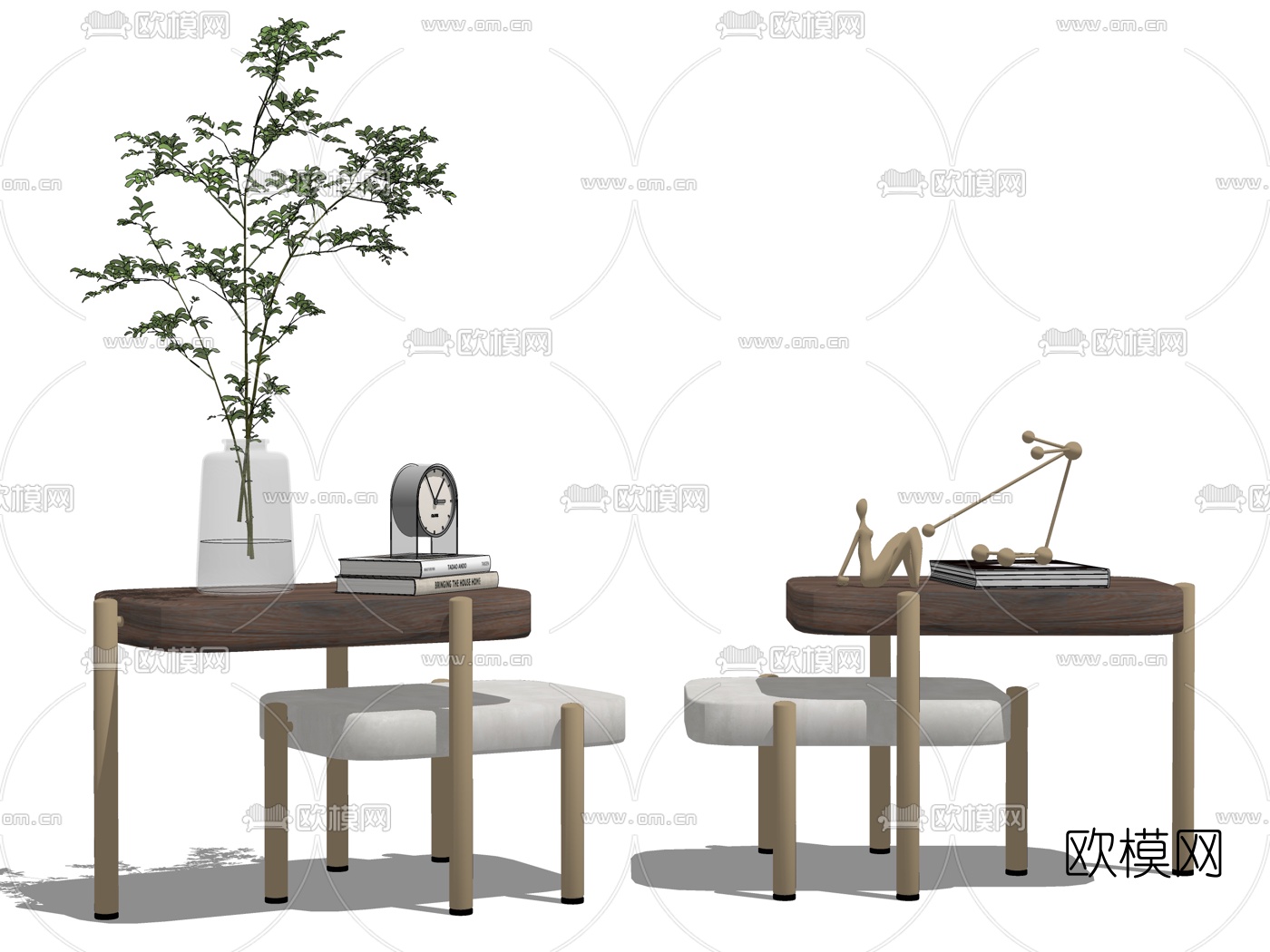 现代轻奢边几su模型