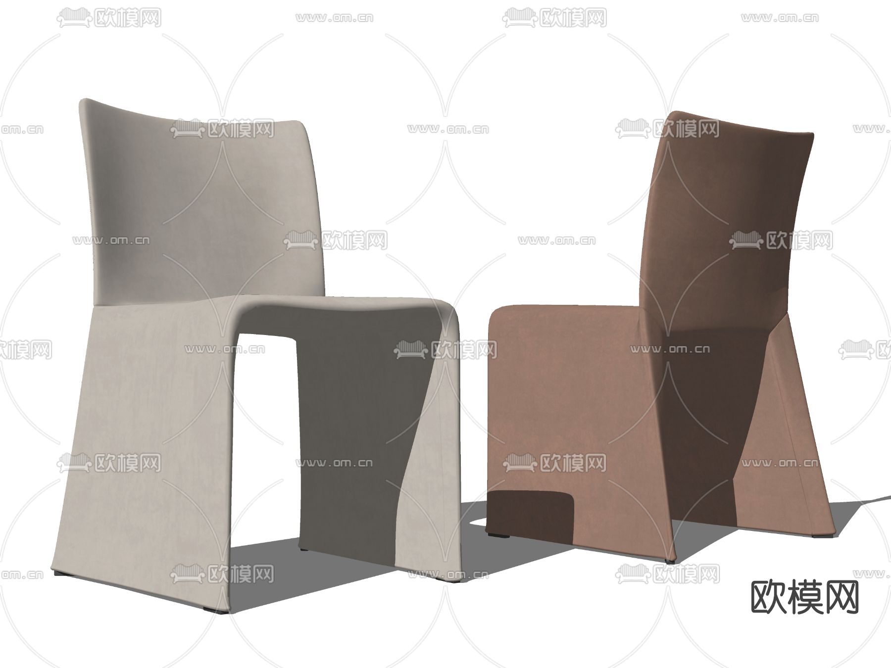 现代餐椅单椅su模型下载（渲染图2）