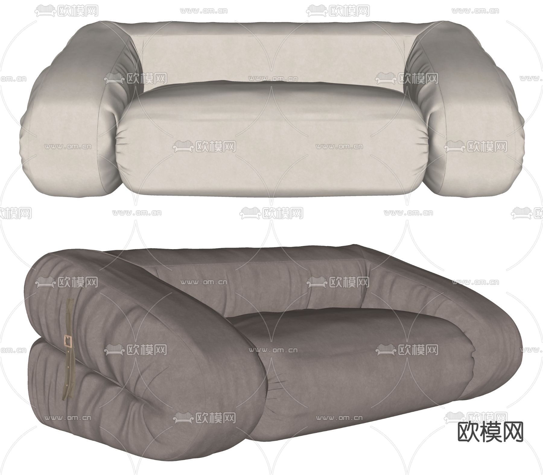 现代布艺懒人沙发su模型