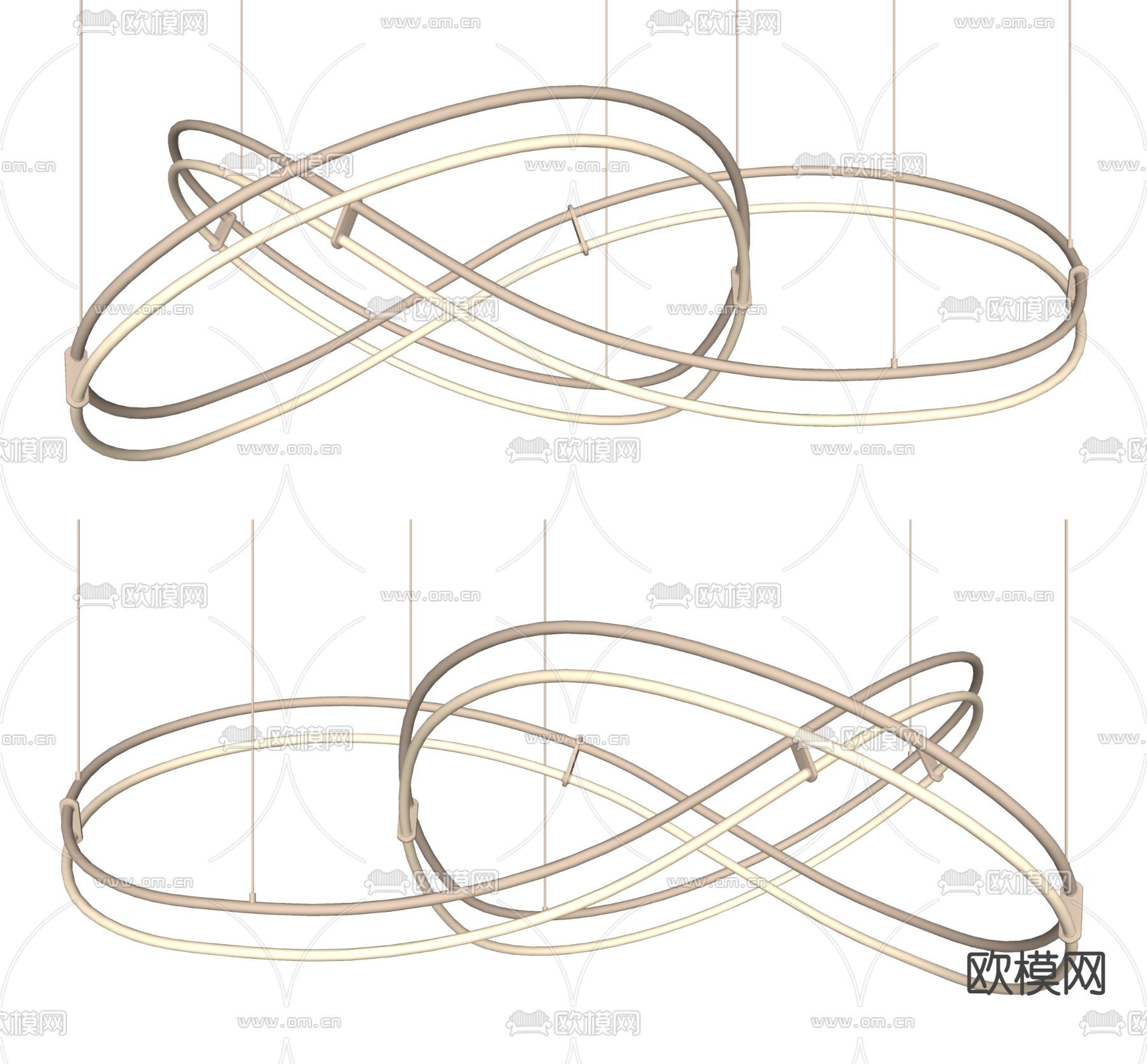 轻奢风艺术吊灯su模型