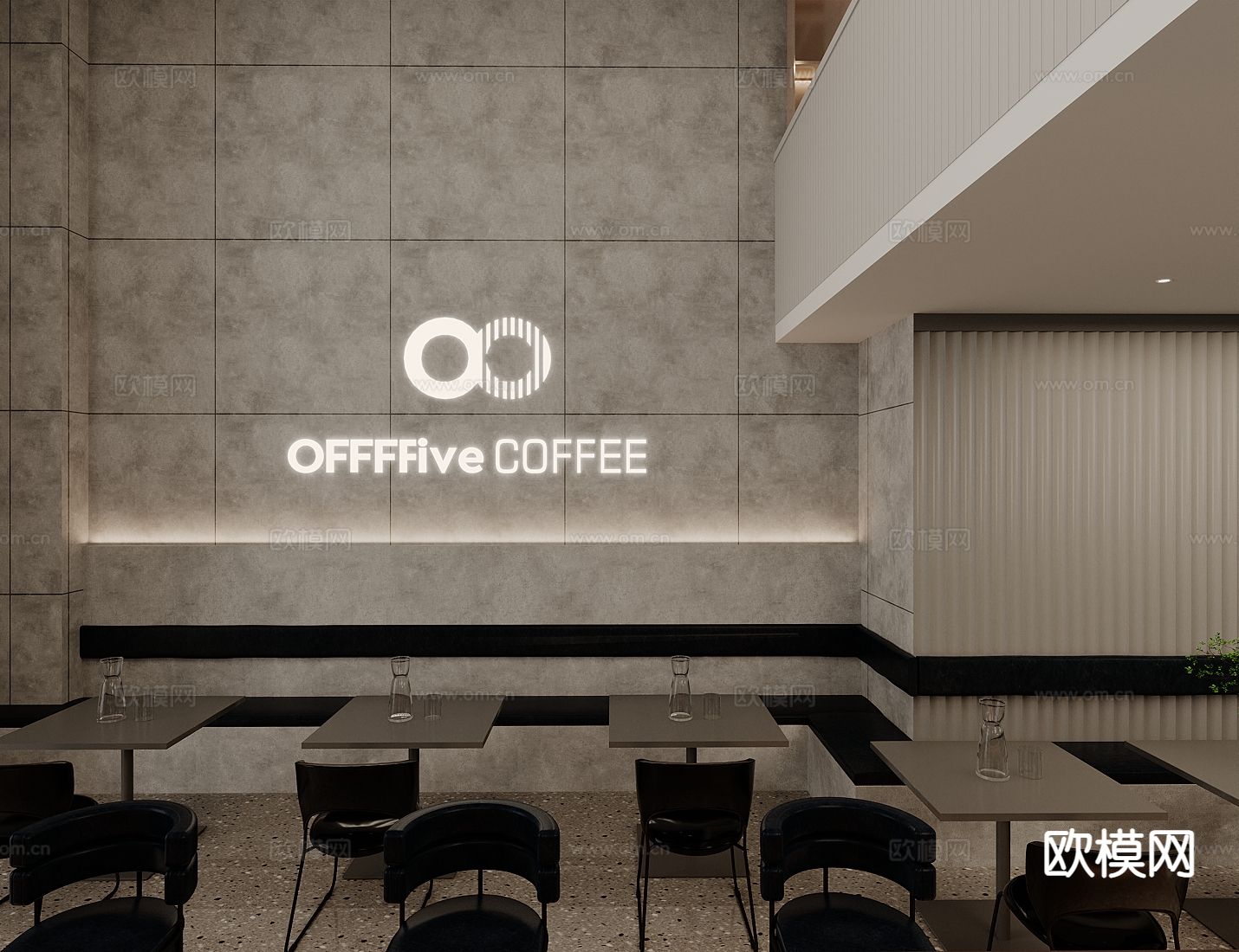 咖啡店卡座区 咖啡操作台su模型下载（渲染图3）