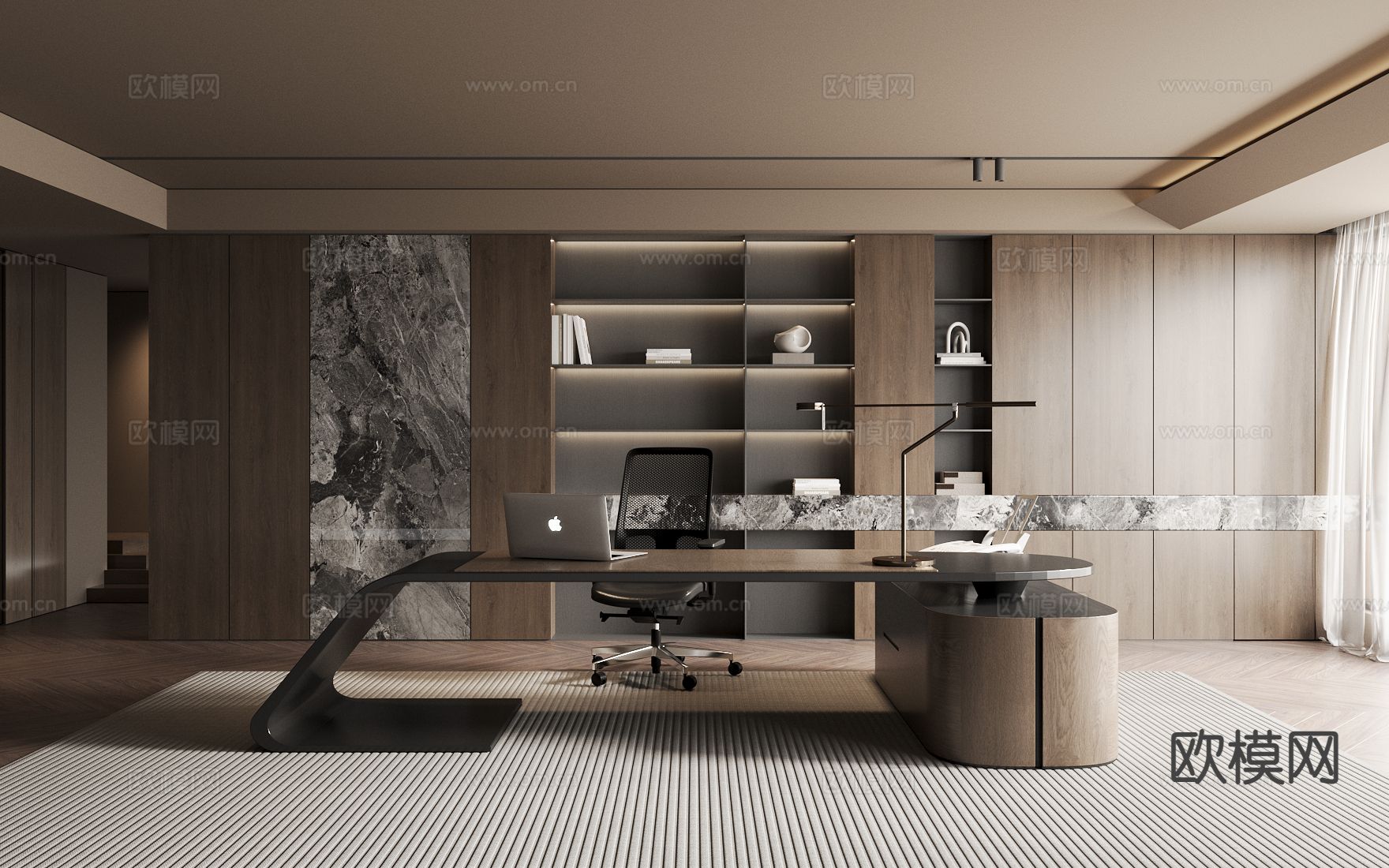 意式总经理室 董事长室3d模型下载