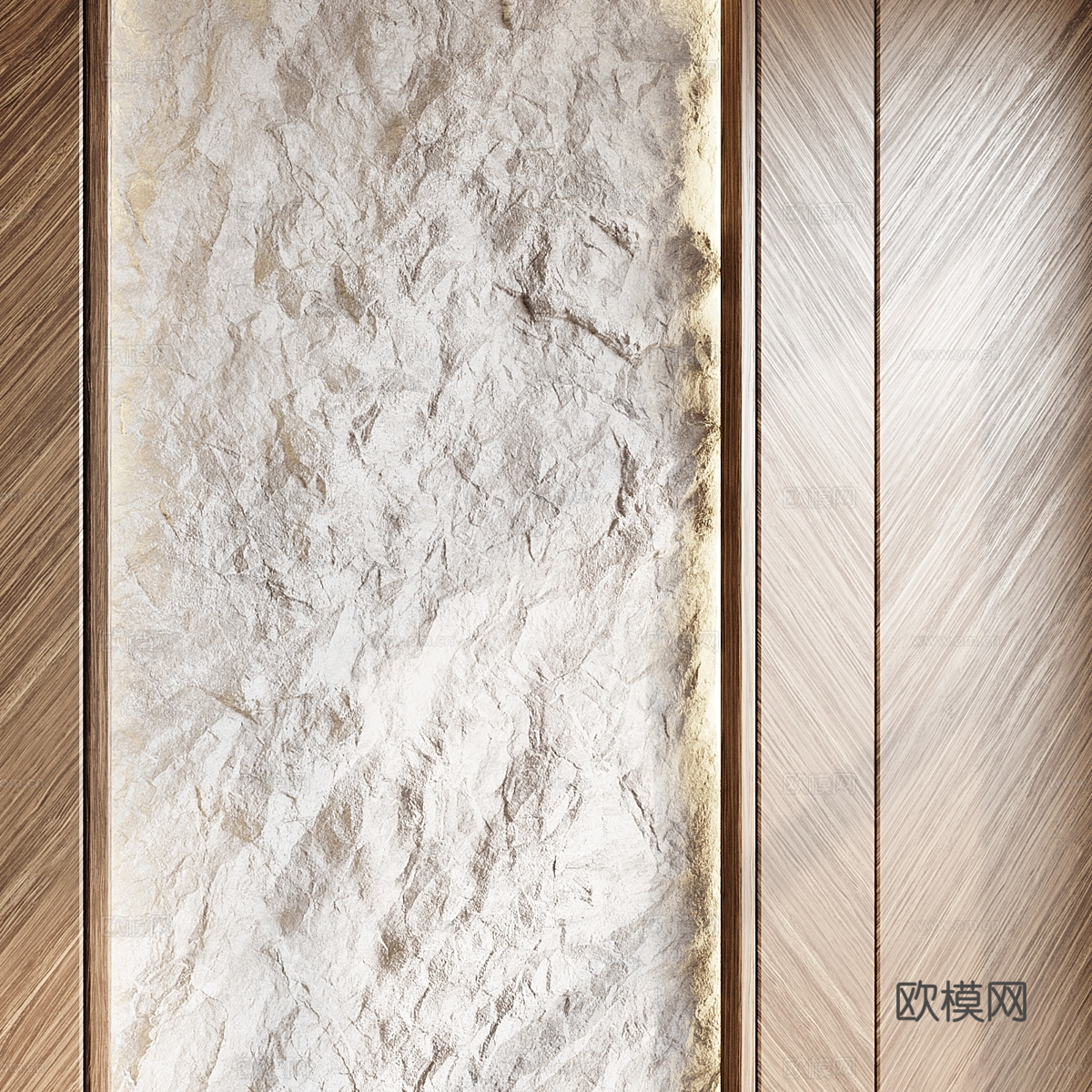 新中式沙发背景墙3d模型