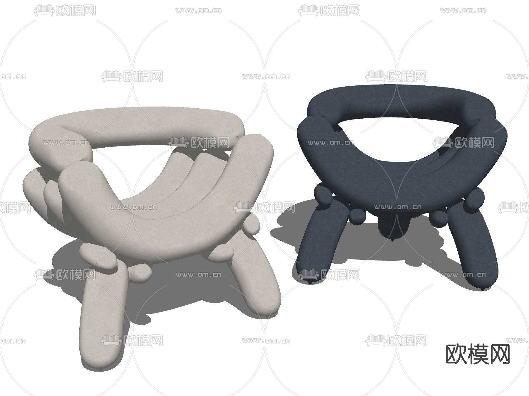 现代异形休闲椅su模型