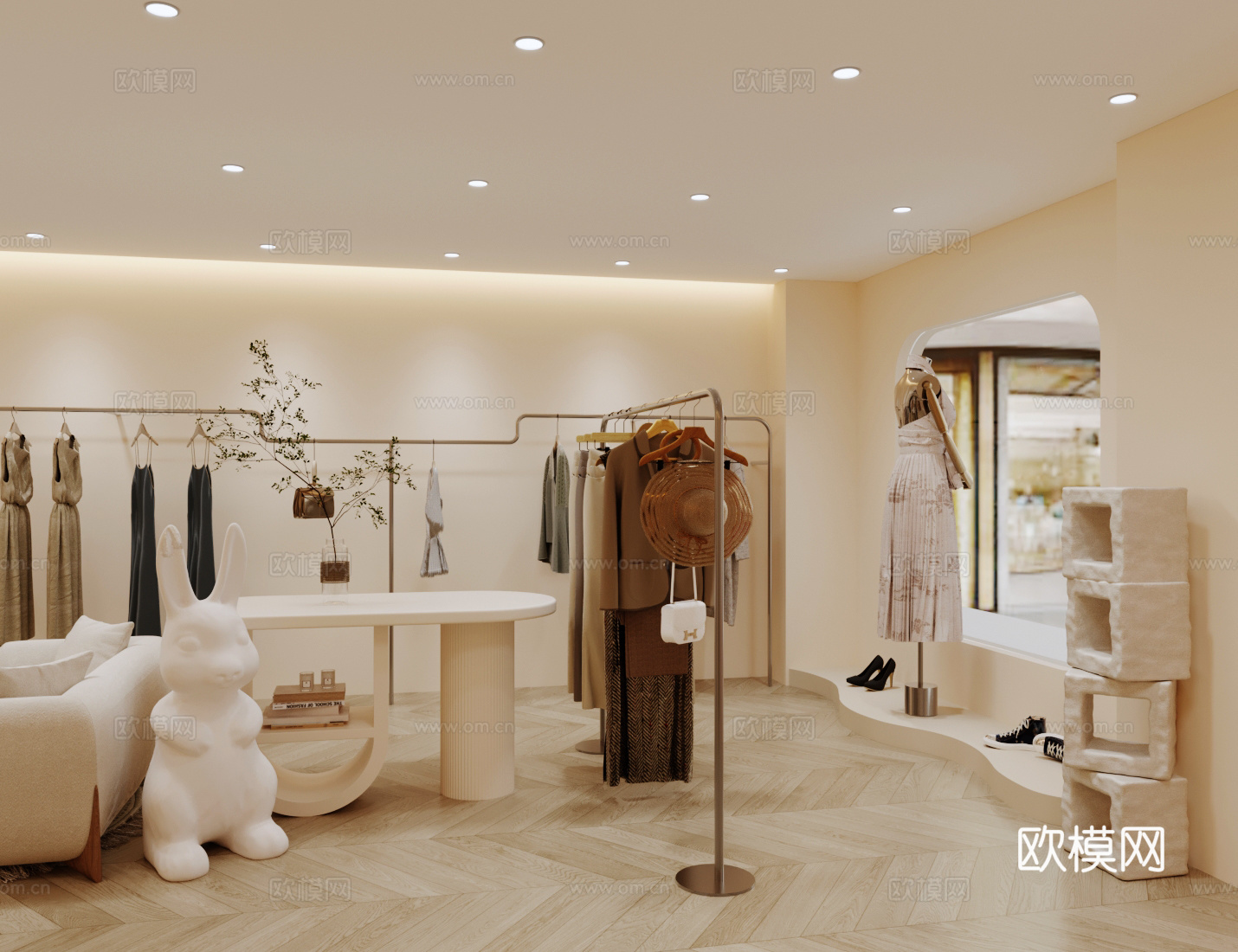 侘寂服装店 女装店3d模型