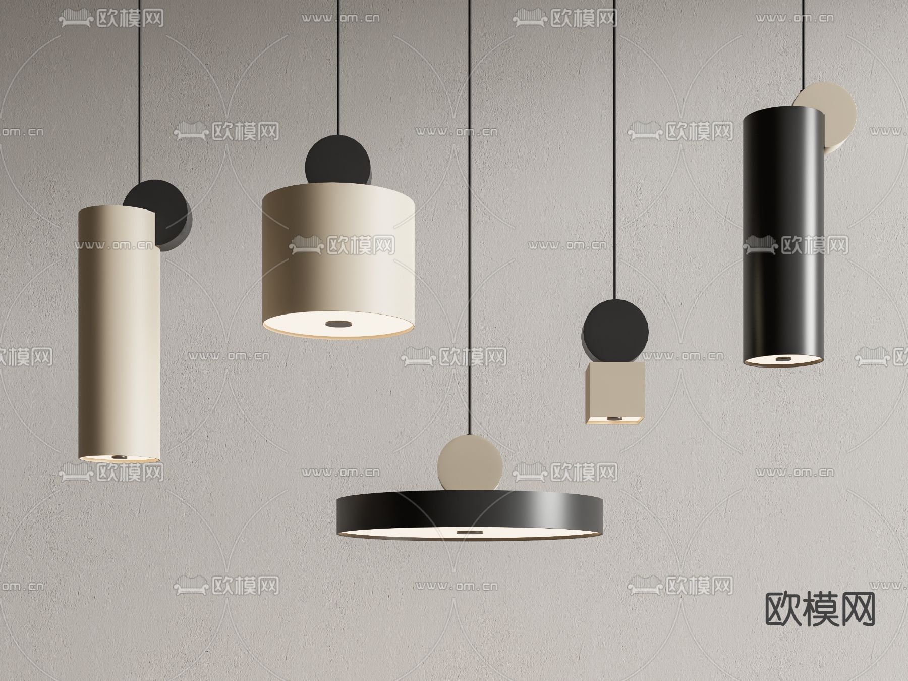 Calee 床头小吊灯su模型