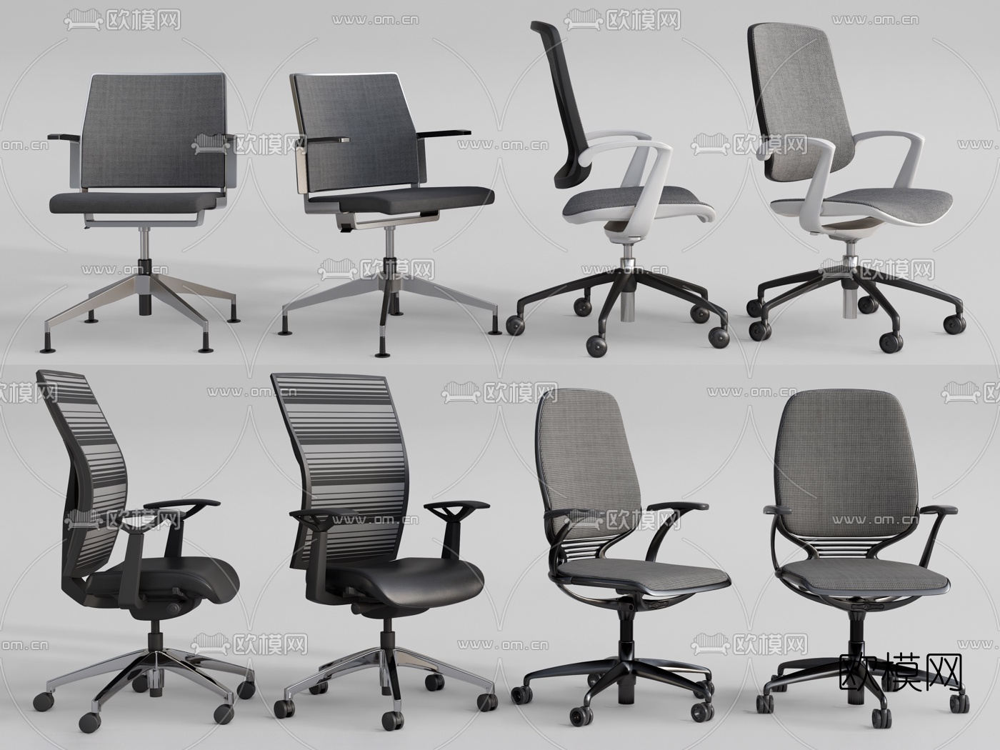 现代旋转办公椅su模型下载（渲染图1）