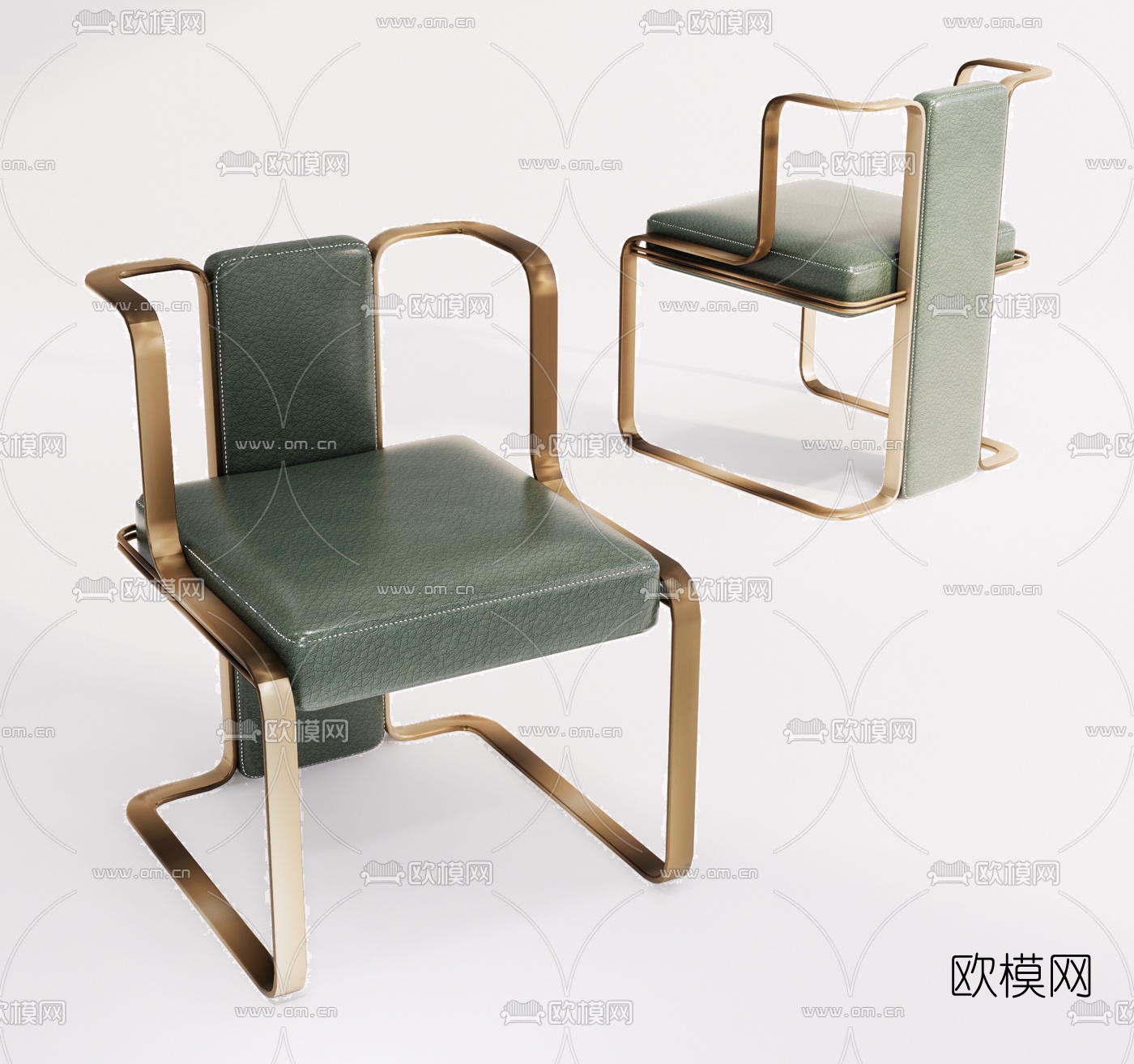 现代轻奢单椅su模型下载（渲染图1）