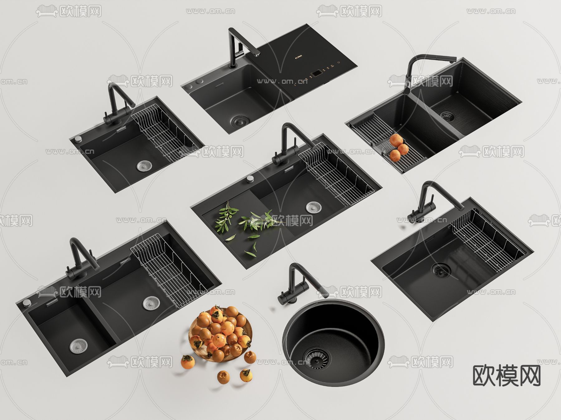 嵌入式水槽 洗菜盆su模型下载（渲染图1）