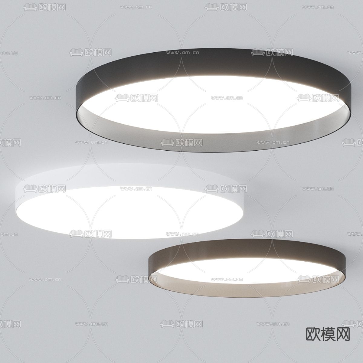 几何吸顶灯3d模型下载