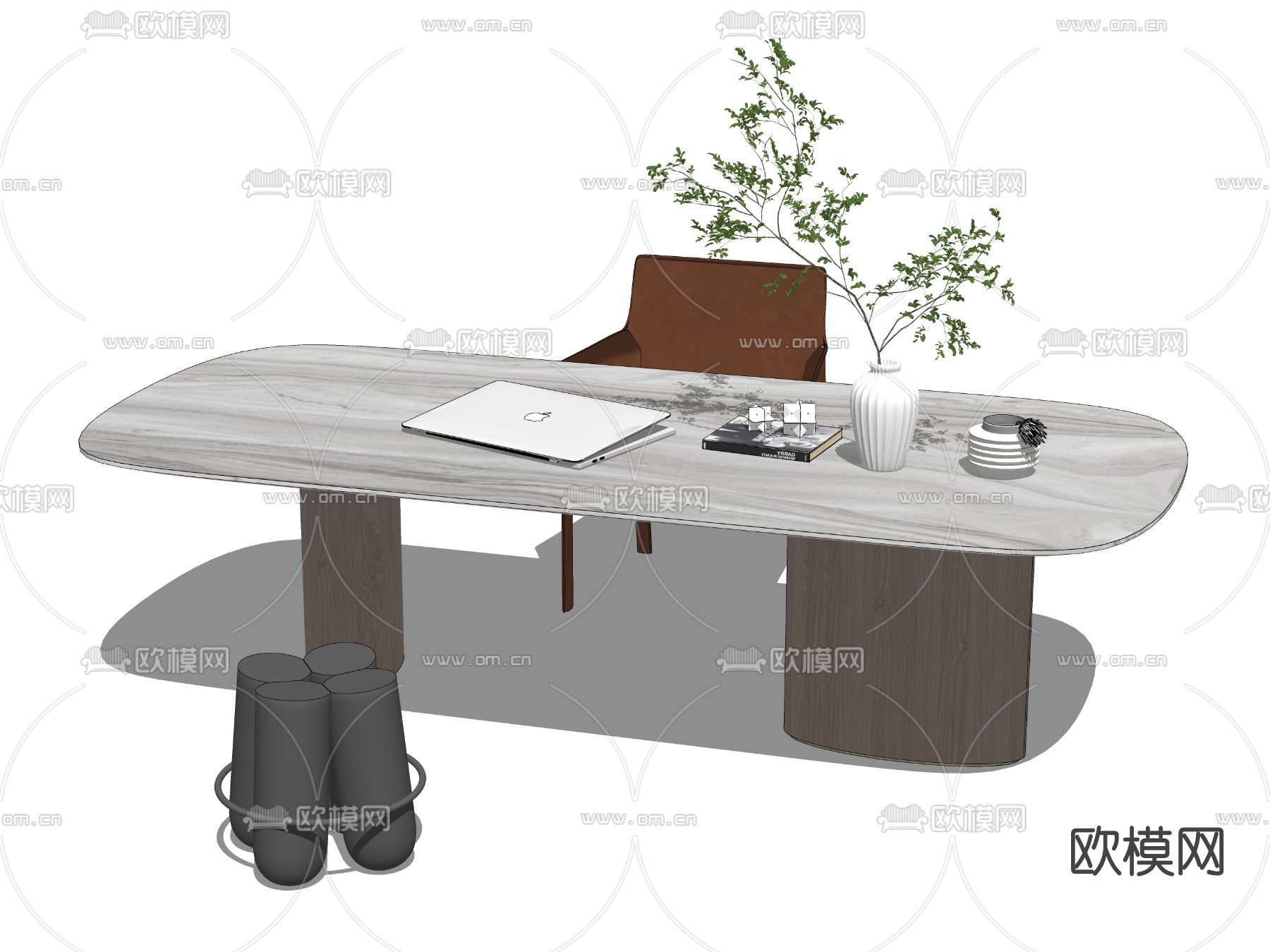 现代书桌椅su模型