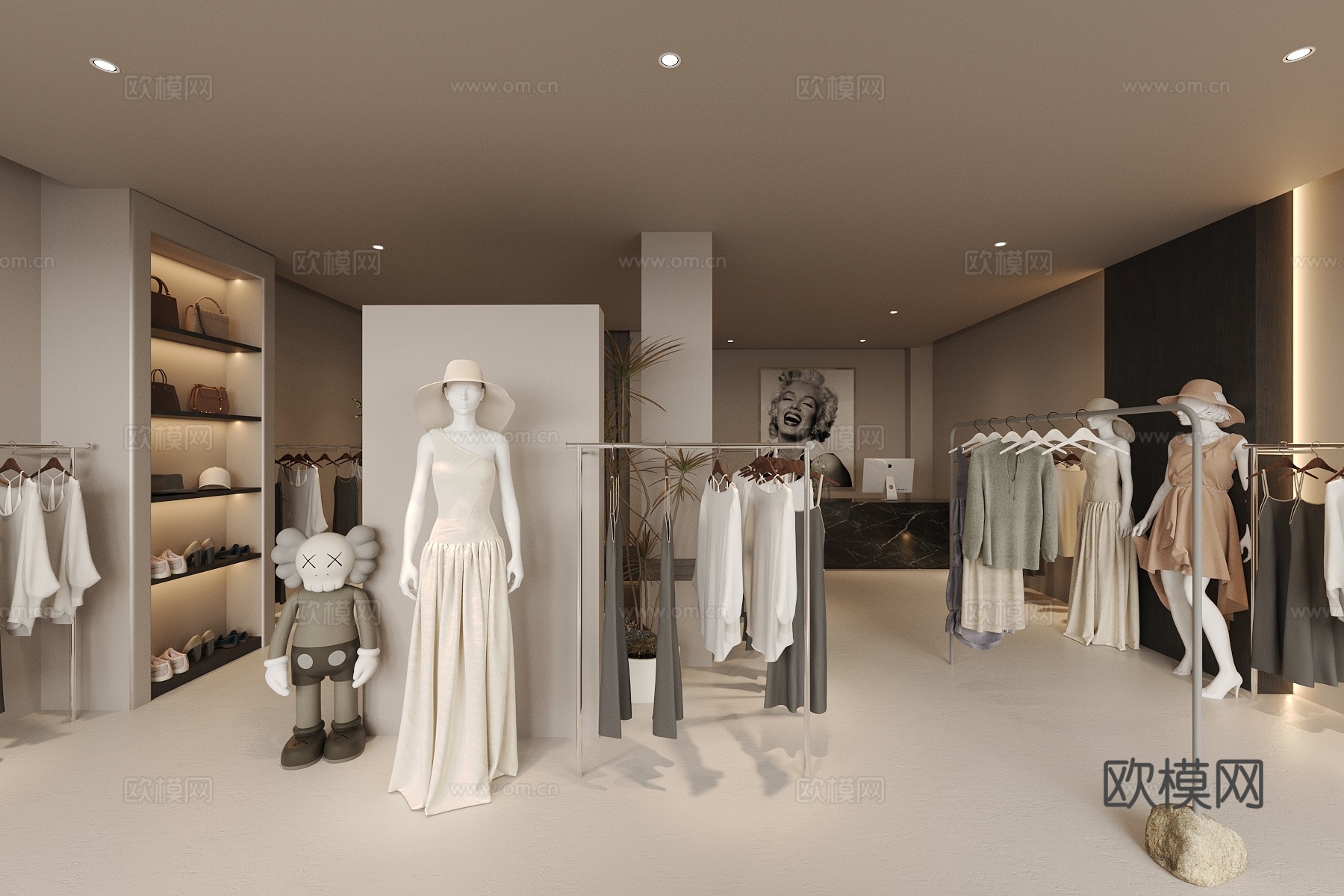 侘寂服装店 女装店3d模型