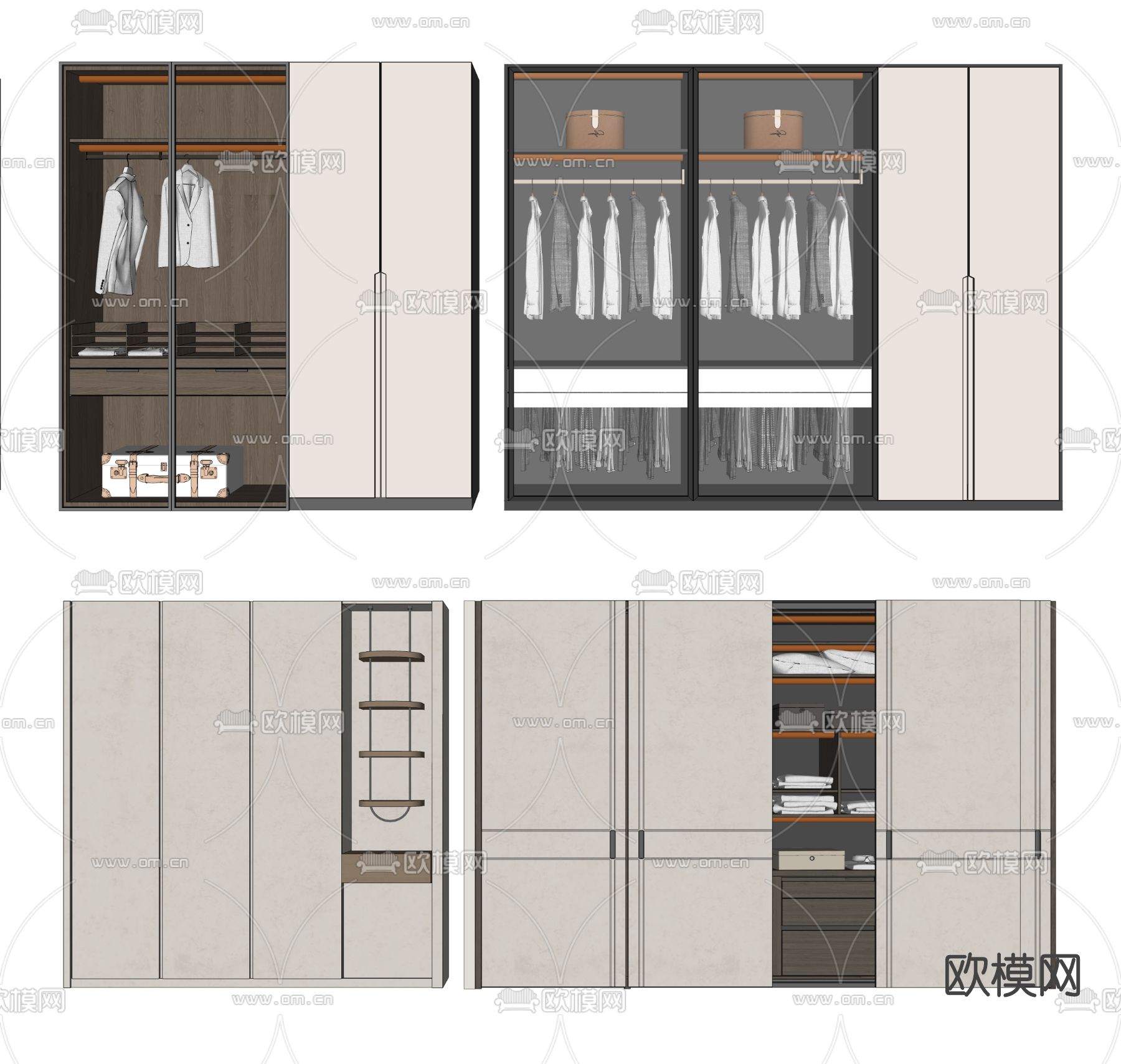 现代衣柜su模型