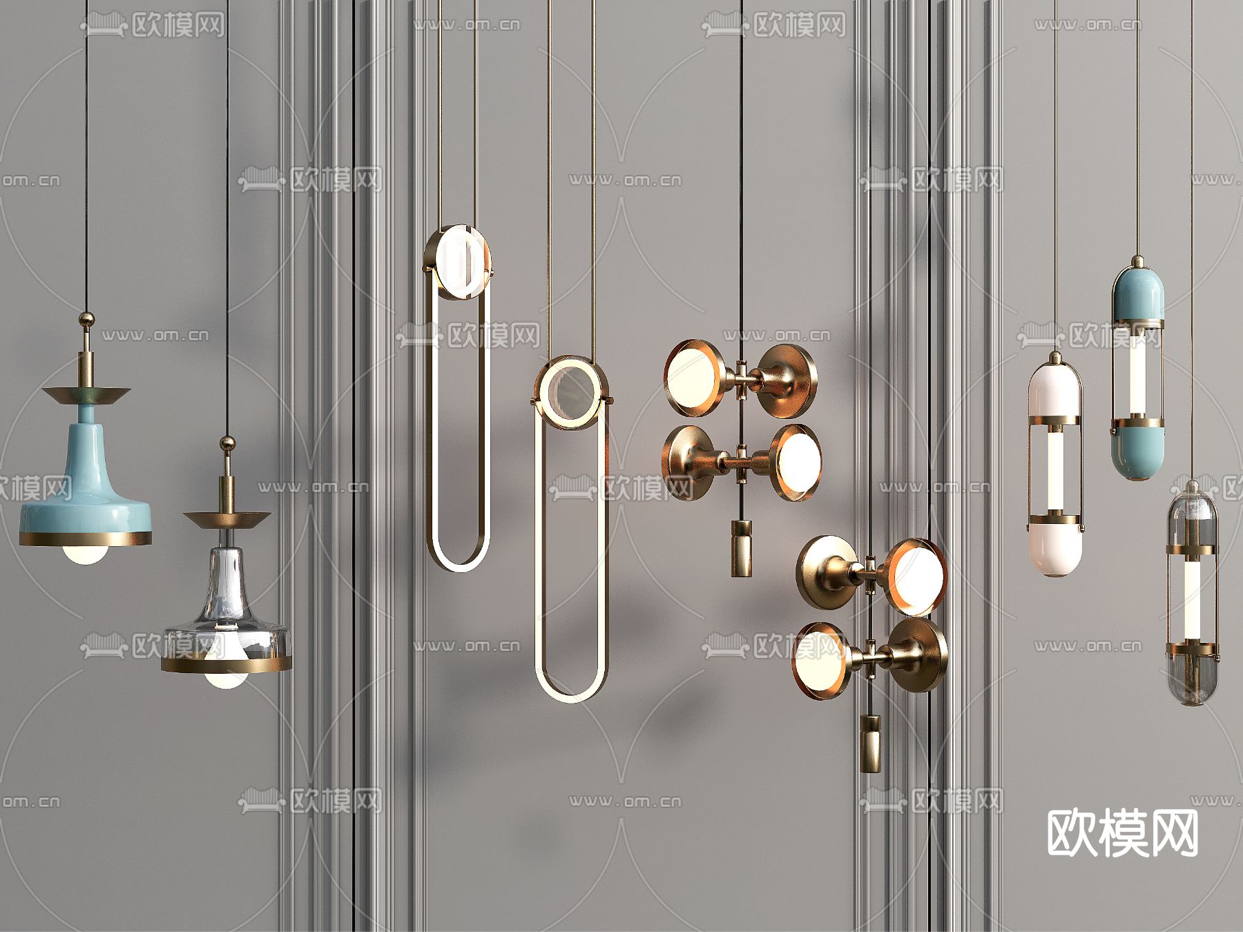 现代时尚吊灯su模型