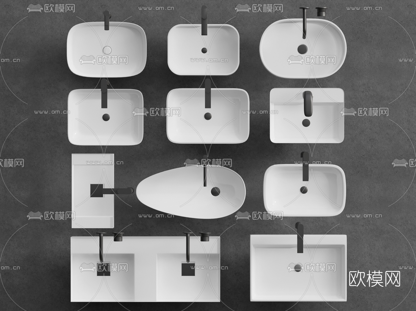 现代洗手台su模型下载（渲染图1）