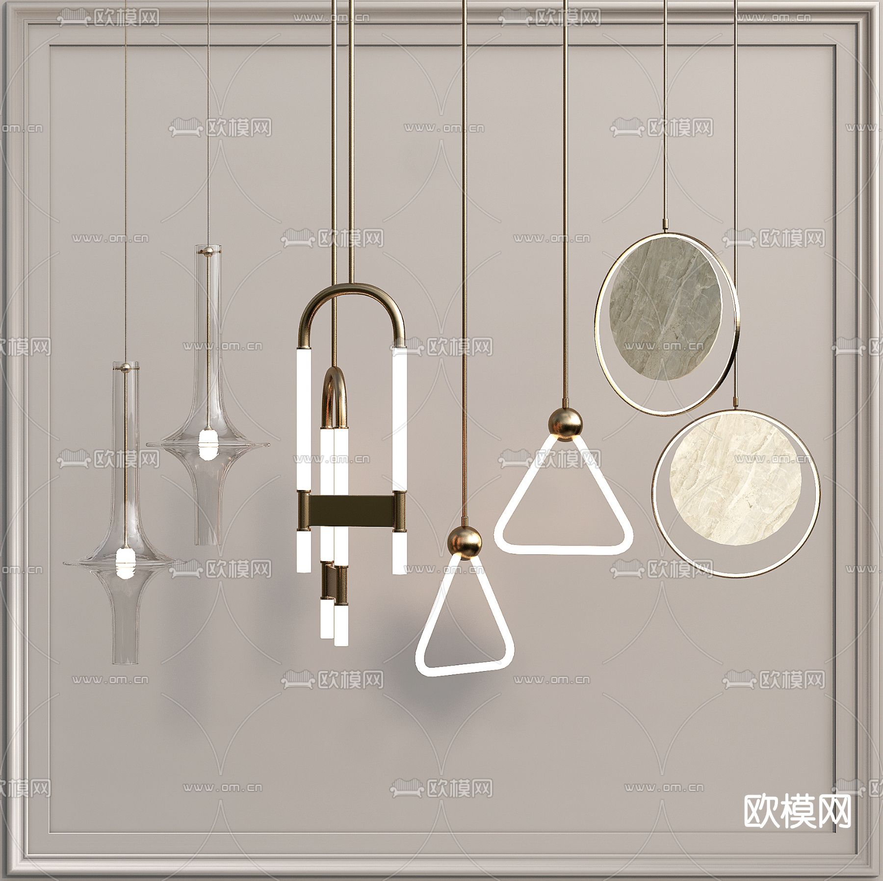现代时尚吊灯su模型