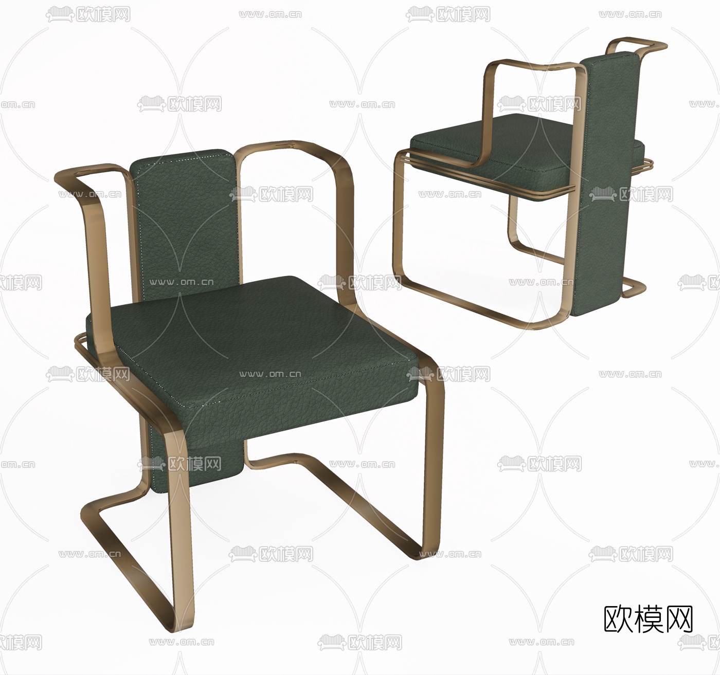 现代轻奢单椅su模型下载（渲染图2）