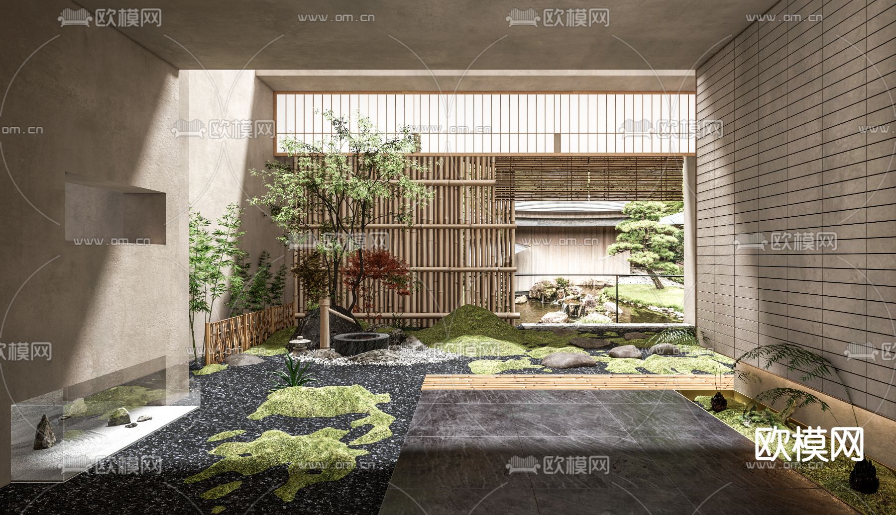 日式庭院景观小品su模型