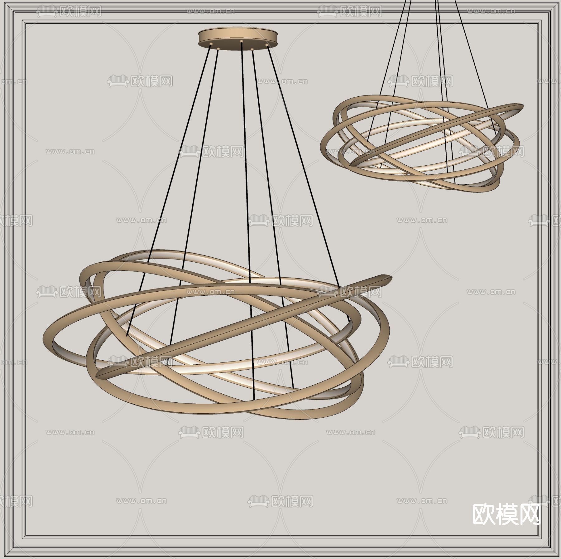 现代艺术吊灯su模型