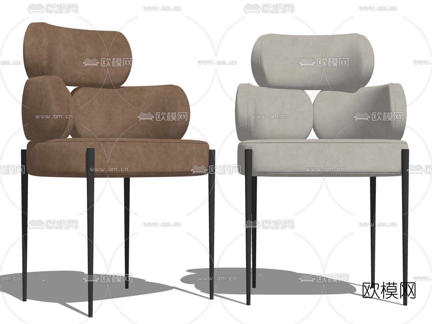 现代布艺休闲椅su模型下载（渲染图2）