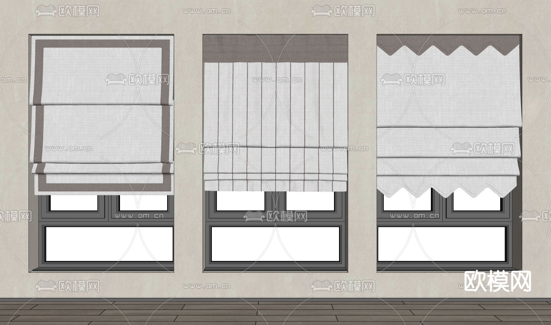 现代卷帘折帘su模型